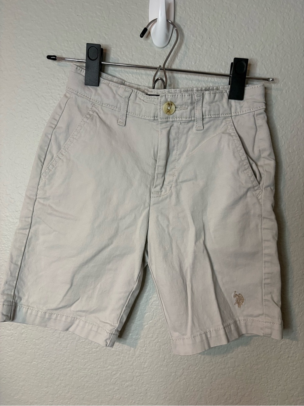 U.S. Polo Assn. Light Khaki Flat Front Kid’s Shorts